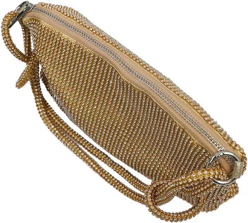 Vista 2 de UMREN Bolsos Hobo con diamantes de imitación para mujer, elegante bolso de noche de cristal brillante para fiesta, club, boda