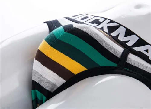 Vista 8 de JOCKMAIL 3 unidspack hombres calzoncillos ropa interior de algodón para hombre Rainbow Stripe ropa interior calzoncillos cómodos calzoncillos