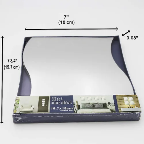 Vista 5 de EVIDECO French Home Goods - Juego de 4 espejos decorativos de pared autoadhesivos para pared