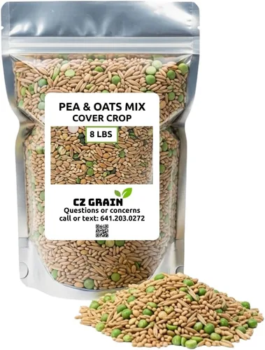 Vista 9 de Semillas de cultivo de cobertura de guisantes y avena, sin OMG, anual, mezcla fijadora de nitrógeno - Construye la salud del suelo, apta