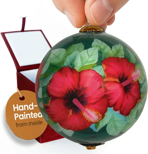 Vista 15 de Cornucopia Maui ornamento de Navidad de cristal pintado a mano con caja de regalo, recuerdo coleccionable CC/M