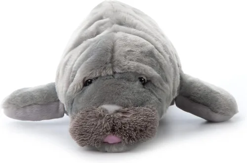 Vista 2 de The Petting Zoo Conservation Manatee - Peluche de peluche, regalos para niños, animales del océano, juguete de peluche de manatí de 18 pulgadas