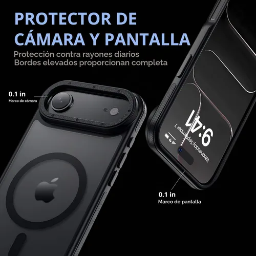 Vista 3 de Funda magnética para iPhone Air con protector de lente de cámara, protección grado militar de 10 pies, compatible con funda MagSafe Slim para iPhone