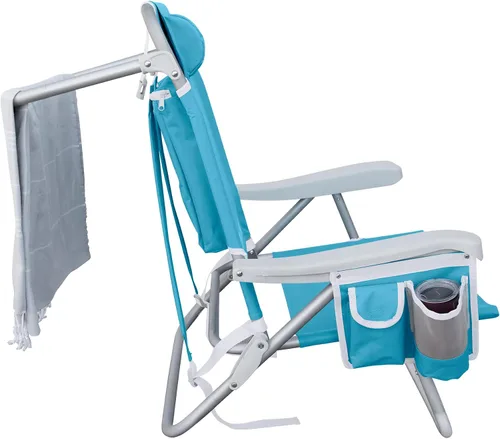 Vista 4 de Hurley - Silla de playa de lujo estilo mochila, tamaño único, turquesa