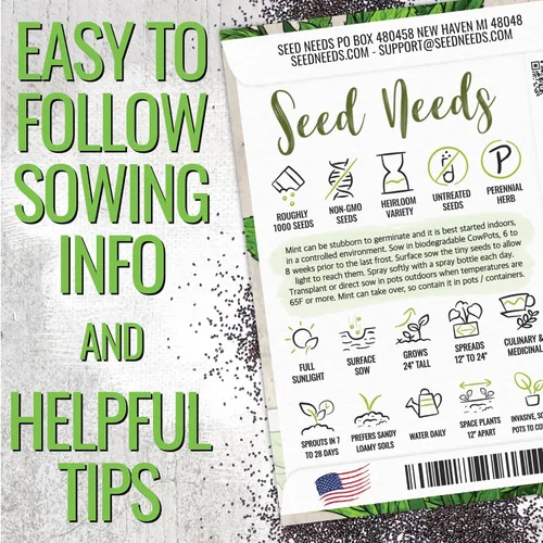 Vista 4 de Seed Needs - Paquete variado de 2 semillas de menta y hierbabuena