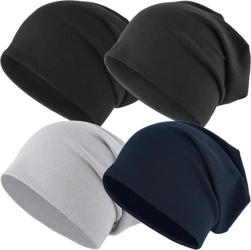 Vista 18 de EINSKEY Gorro ligero holgado para hombres y mujeres, gorro de algodón fino de gran tamaño, gorro de quimioterapia, gorro para dormir nocturno