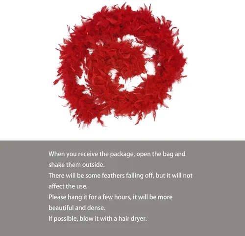 Vista 2 de Turkey feather Boa 2 Yards for Parties Halloween Costumes, Christmas Decoration