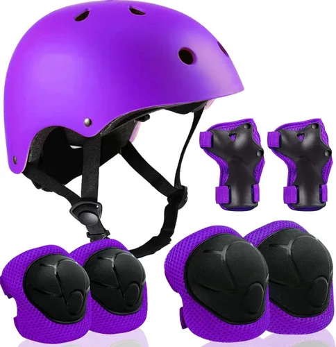 Vista 16 de Casco ajustable para niños de 3 a 16 años, niños pequeños, niños y niñas, equipo de protección con rodilleras, coderas y muñequeras para múltiples