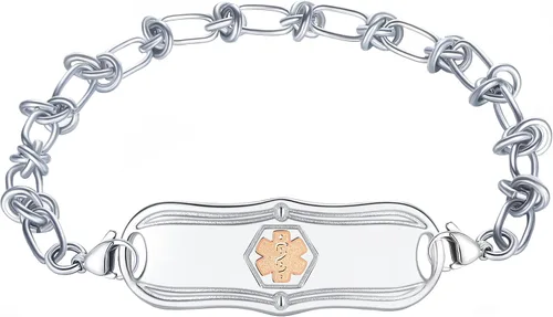 Vista 13 de Pulsera de identificación de alerta médica grabada personalizada para mujer