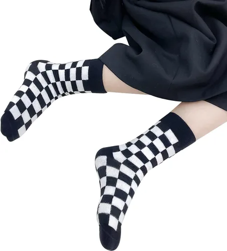 Vista 7 de Calcetines tobilleros de algodón a cuadros para niñas y niños pequeños unisex