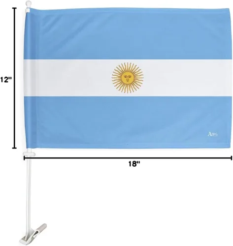 Vista 8 de Bandera de coche de Argentina para la Copa del Mundo 2022, bandera para carros, decoración de automóviles, pequeño cartel para decoración