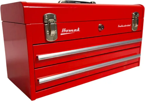 Vista 6 de Homak Industrial - Caja de herramientas de fricción de 20 pulgadas con 2 cajones, revestimiento en polvo marrón Winkle, BW00202200
