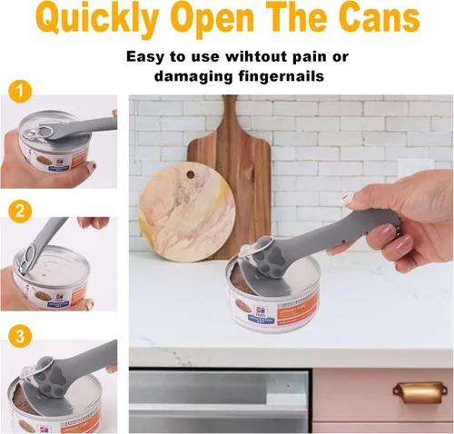 Vista 3 de Juego de 5 tapas y cucharas para latas de comida para mascotas, fundas de silicona para latas de comida para perros y gatos 2 lids fit most cans