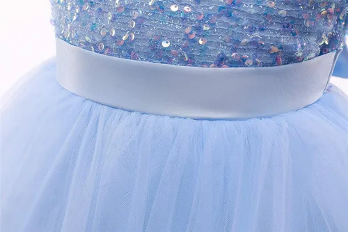 Vista 5 de NNJXD Vestido de princesa para niña, vestido de tul para fiesta de boda