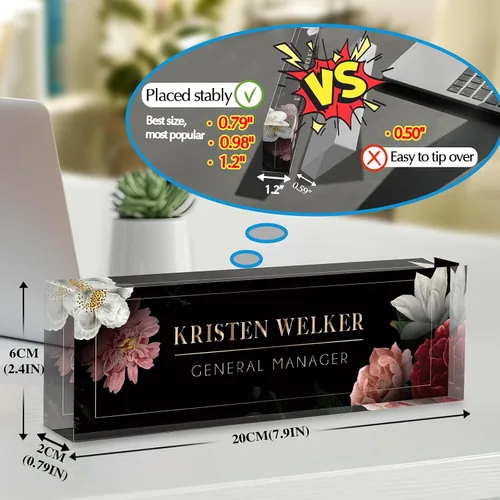 Vista 2 de Regalos personalizados para el día del jefe para hombres y mujeres, placa de nombre personalizada para escritorio, regalos personalizados