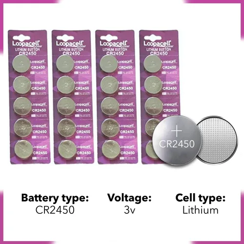Vista 3 de LOOPACELL CR2450 - Batería de litio de 3 V (paquete de 20) - Baterías de celda de moneda de alta capacidad