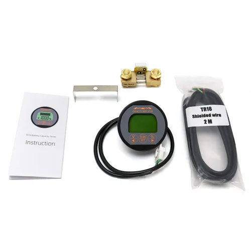 Vista 3 de QWORK Monitor de batería Voltímetro Amperímetro, rango de corriente de voltaje 8V-80V, medidor de corriente de voltaje 0-100A con cable