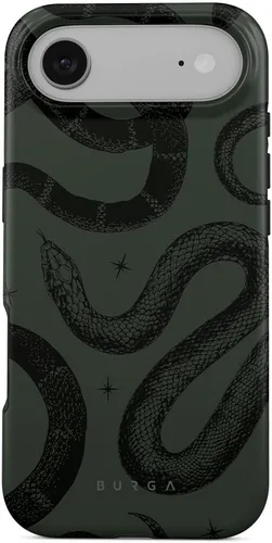 Vista 45 de BURGA-Funda p/teléfono compatible c/iPhone 14 Plus, carcasa rígida híbrida de 2 capas + Funda protectora de silicona, almendras latte a lunares