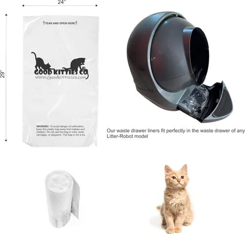 Vista 5 de Good kitty CO - Revestimientos para cajones de residuos compatibles con Litter-Robot y Scooper Young & Scooper Luxury Pro (50 unidades)