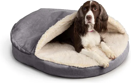 Vista 2 de Snoozer Cama Ortopédica de Lujo Estilo Cueva para Mascotas, Pequeña, Antracita For small sized pets, Removable washable cover, Calming covered dog
