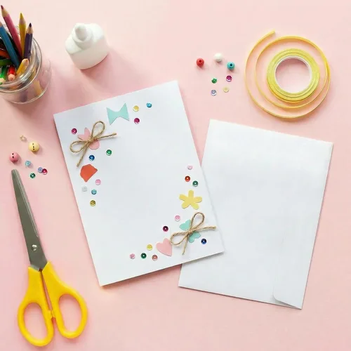 Vista 5 de Tarjetas blancas pesadas en blanco con sobres blancos, tarjetas de felicitación de 4.25 x 5.5 pulgadas, tarjetas en blanco y sobres, tarjetas