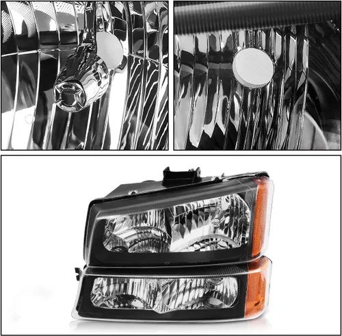 Vista 2 de DWVO Conjunto de luces traseras para faros delanteros compatibles con Chevy Silverado 1500/2500HD 2003-2006, Silverado 2500 2003-2004, Silverado