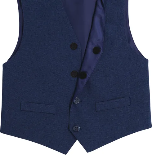 Vista 2 de Van Heusen Conjunto de traje formal adaptable de 4 piezas para niños chaleco pantalones camisa de vestir con cuello y corbata de lazo con cierre