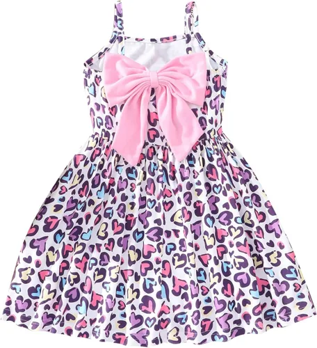 Vista 11 de Vestido de verano para niños pequeños, con tirantes delgados, sin espalda, con lazo, para cumpleaños, playa, vestido de playa A-Butterfly