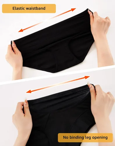 Vista 4 de INNERSY Ropa interior de algodón elástico para niñas adolescentes, calzones cómodos de tiro medio, paquete de 6