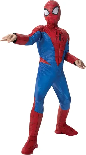 Vista 4 de MARVEL Boys Deluxe Spider Man Costume, Kids Spiderman Superhero Halloween Costume for Child - Officially Licensed