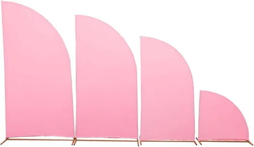 Vista 210 de Efavormart - Juego de 4 fundas de elastano beige para arco de media luna, fundas de telón de fondo Chiara de 2.5 pies a 7 pies para escenarios