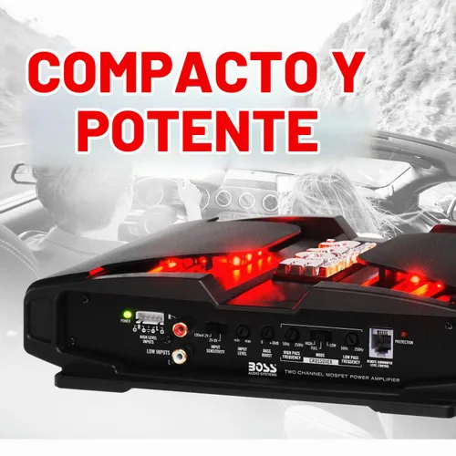 Vista 2 de BOSS Audio Systems PT1000 Amplificador de coche de 2 canales, 1000 vatios, rango completo