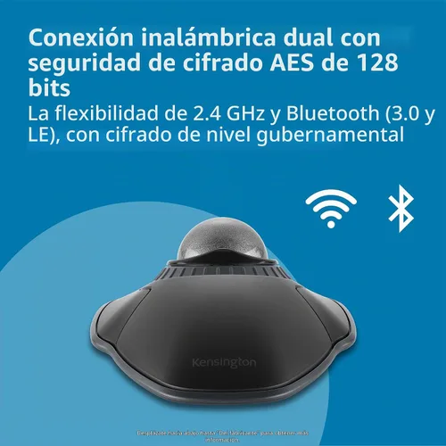 Vista 2 de Kensington Orbit Wireless Trackball inalámbrico con anillo de desplazamiento - Gris Espacial (K72675WW), Negro/Gris