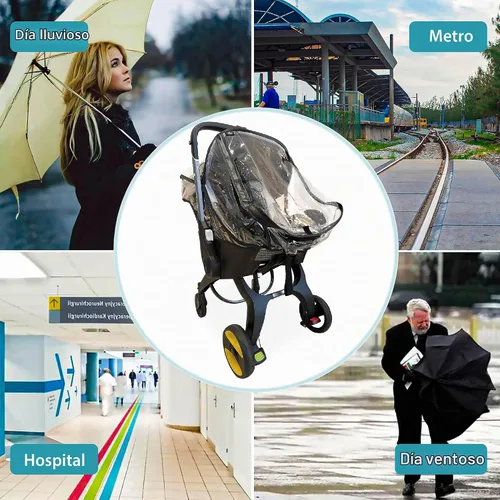 Vista 5 de Funda de lluvia para asiento de automóvil, accesorio universal para cochecito de bebé, para cualquier tipo de asiento de automóvil, impermeable