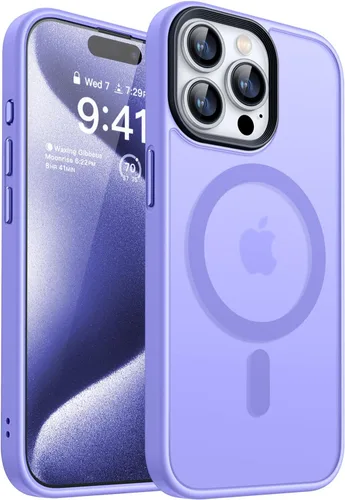 Vista 13 de CANSHN Funda magnética transparente compatible con iPhone 15 Pro [Compatible con Magsafe] [No amarillea] Funda protectora delgada y fina a prueba