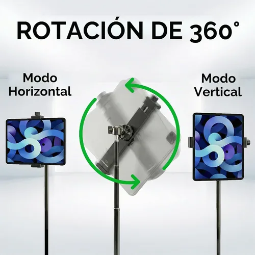 Vista 3 de Adaptador de montaje en trípode para iPad con control remoto Bluetooth, funciona con todas las tabletas