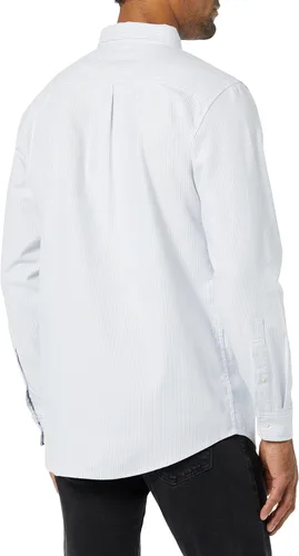 Vista 2 de Tienda Essentials Camisa Oxford elástica de manga larga ajustada con bolsillo para hombre