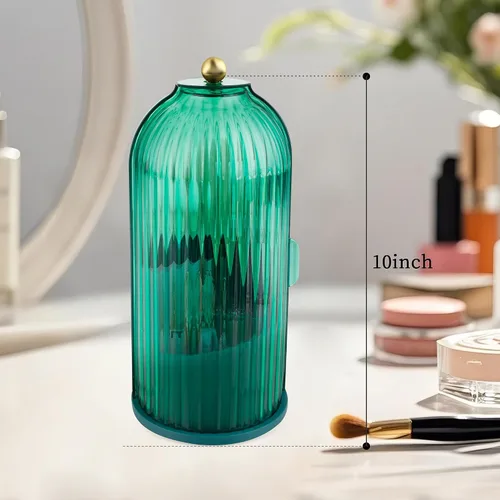 Vista 2 de Organizador Soporte de Brochas de Maquillaje, Soporte de Brochas de Maquillaje Giratorio 360°, Material Resistente al Polvo e Impermeable y con 3