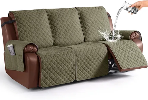 Vista 35 de KinCam Funda impermeable para sofá biplaza reclinable, funda antideslizante para sofá reclinable de 2 asientos, funda de sofá reclinable, protector