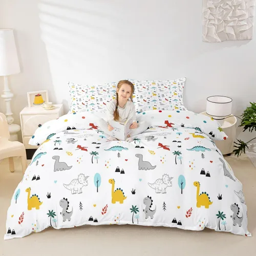 Vista 21 de Erosebridal - Juego de ropa de cama kawaii, juego de funda de edredón con diseño de fresa rosa, para mujeres, niñas y niños, decoración