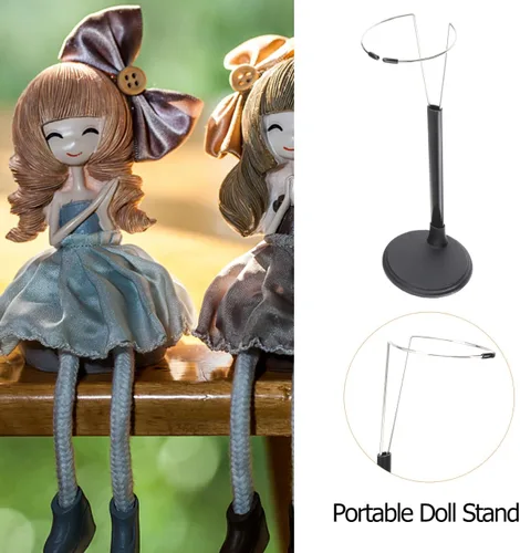 Vista 7 de jojofuny 2Pcs Black Doll Stand for 12 to 15 Inch Dolls & Action Figures - Adjustable Height 7.8-11 Inches Metal Wire Figure Display Stand Holder