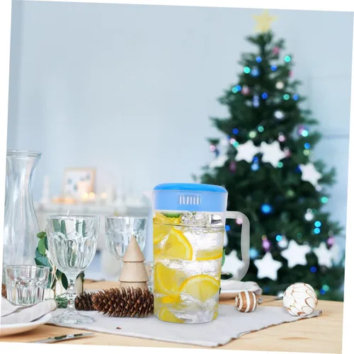 Vista 3 de Jarra de agua fría graduada, botellas de agua transparentes, bebidas de hielo, dispensador de bebidas de limonada, frigorífico, jarra de té de un
