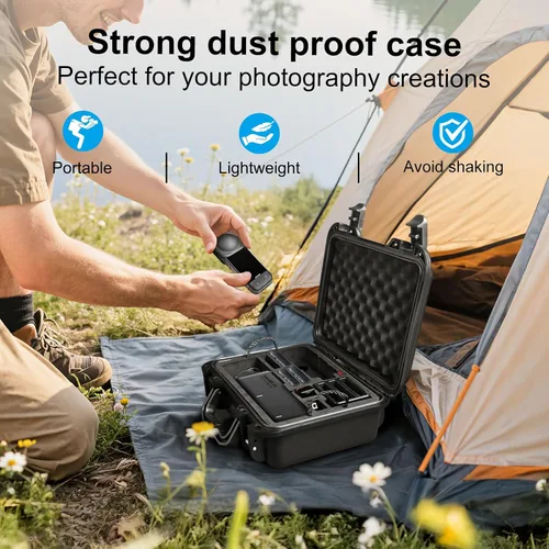 Vista 7 de Lekufee Funda de transporte impermeable para cámara Insta360 X5, Insta360 X4, Insta360 X3 y otros accesorios (solo funda)
