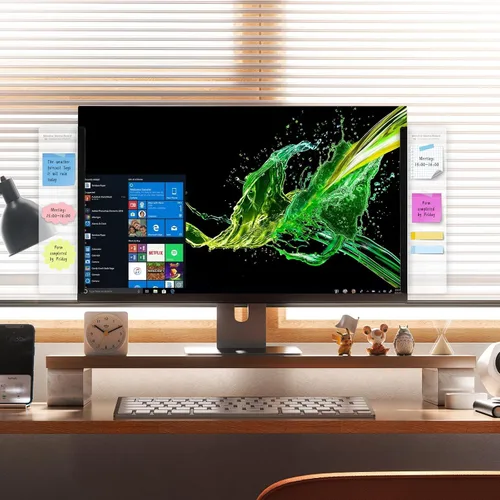 Vista 6 de Accesorios de escritorio de oficina, 2 unidades, multifunción, tablero de notas para monitor de computadora, suministros de oficina para mujeres