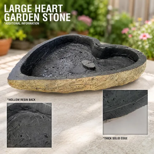 Vista 4 de GiftsForYouNow Piedra conmemorativa de resina personalizada en forma de corazón, 8.5 pulgadas, impermeable, interior/exterior, Always in My Heart