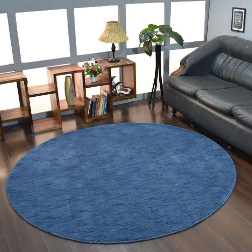 Vista 62 de Alfombras de área de lana anudadas a mano en telar, ecológicas - 10'x10', cuadradas, color aguamarina, diseño liso sólido, alfombras de área gruesas
