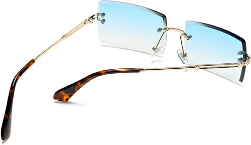 Vista 79 de Gafas de sol rectangulares para hombres/mujeres, gafas de sol pequeñas sin montura cuadrada