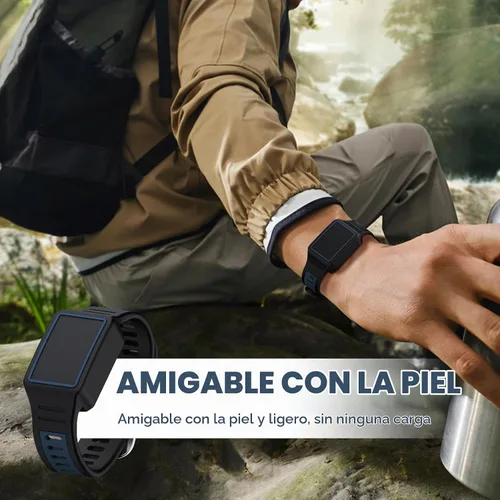 Vista 4 de Correa de silicona para Amazfit Helio Fitness Tracker, correa de repuesto compatible con Amazfit Helio Fitness Tracker, accesorios de correa