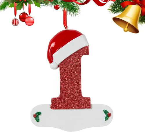 Vista 14 de Adornos de Navidad personalizados de 26 letras, mesa de decoración navideña para interiores (A)