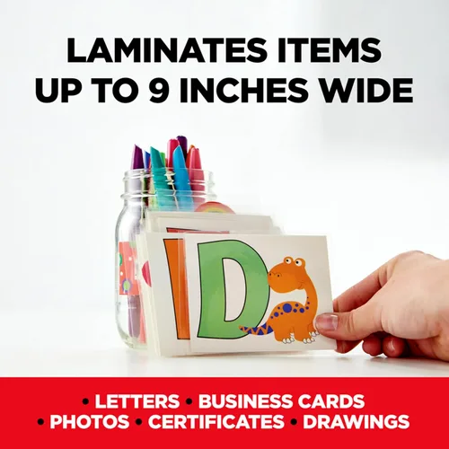 Vista 5 de Scotch - Paquete de laminador térmico y bolsa, sistema de 2 rodillos, laminación de hasta 9 pulgadas de ancho (TL901X) con bolsas de laminado